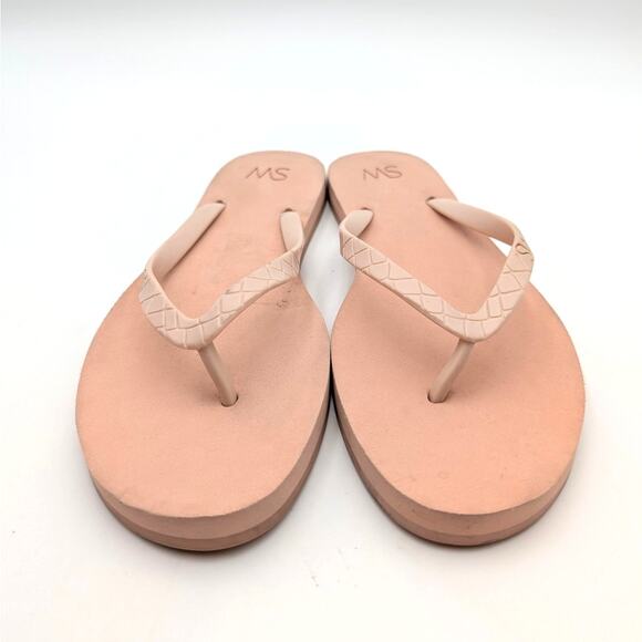 Stuart Weitzman Embossed Flip Flop Sandals Women's Pink Size US10 EU41 - Picture 3 of 11